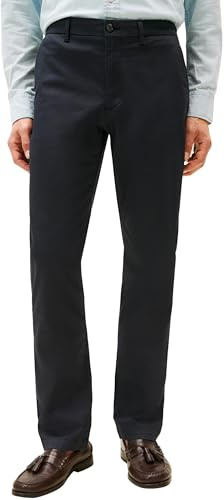 Tommy Hilfiger Uomo Pantaloni Chino Denton Printed Structure Straight Fit, Blu (Desert Sky), 36W/32L