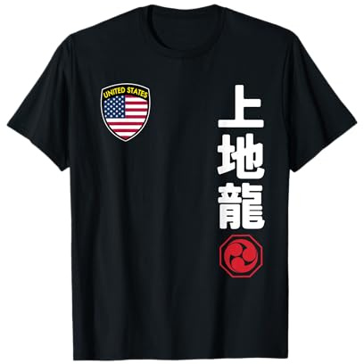 Team Karate Uechi Ryu USA Flag Kanji Japanese Martial Arts T-Shirt