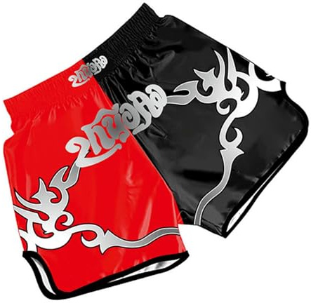 Generisch Women's Summer Muay Thai Shorts for High Performance Sports, Training Shorts with Split Side Design for MMA and Sports, red, M