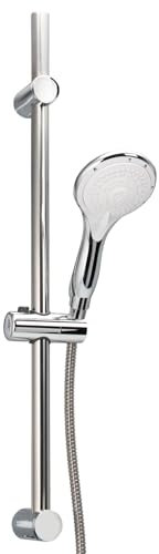 bremermann Brausestangenset, inkl. Brause, Edelstahl Brauseschlauch 1,75 m und Stange 71,5 cm, Brauseset Komplett-Set (Chrom)