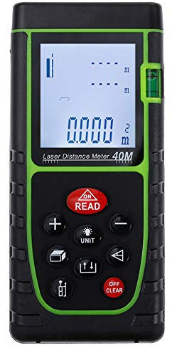 LCD Laser Measure Device Distance Meter up to 40m Digital Measure Tool Range Finder Measuring Tool for Length/Height Green