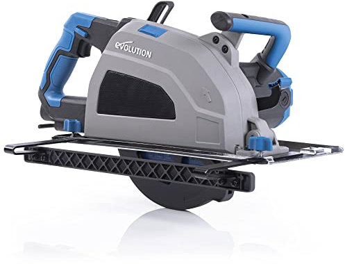 Evolution Metallkreissäge S210CCS | Kaltsäge Kreissäge Tauchsäge 1800W Inkl. Ø 210 mm HM-Sägeblatt Schneidet Baustahl, Metall | Schienenkompatibel Kaltkreissäge | Scie Circulaire mit Führungsschiene