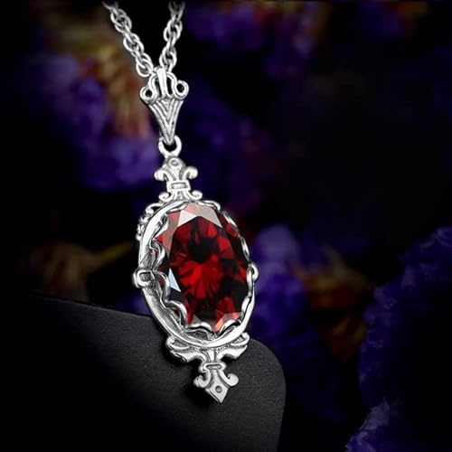 DJMJHG Collier Pendentif améthyste à la Mode pour Femmes Pendentif en Argent Sterling véritable Pierre précieuse Bijoux en Argent Antique Grenat