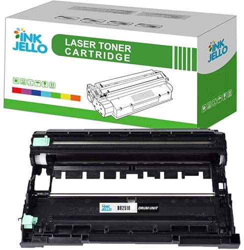 Inkjello DR2510 Drum Unit Replacement for Brother for Brother DCP-L2620DW HL-L2400DWE HL-L2865DW MFC-L2800DW MFC-L2827DW MFC-L2835DW MFC-L2860DW MFC-L2860DWE MFC-L2960DW MFC-L2980DW Black (1-Pack)