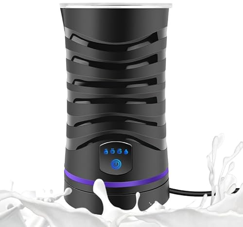Milk Frother, Milk Frother Electric, Hot & Cold Milk Foamer, 4 in 1 Milk Warmer, 600ml Capacity Milk Steamer Automatic, Temperature Controls, Silent Operation, Auto Shut-Off Hot Chocolate Machine