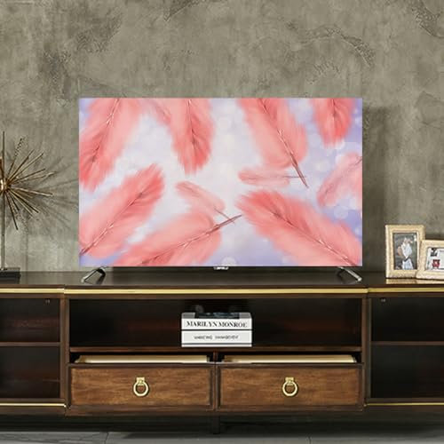Indoor TV Dust Cover Floral Print TV Dust Cover Smooth Anti Slip TV Screen Protector Case For Wall Mounted Desktop Curved Screen TV Cover(Size:85IN(W190xH110CM),Color:C)