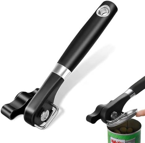 Dosenöffner Manuell, Dosenöffner Ohne Scharfe Kanten, Büchsenöffner, Edelstahl GlasöFfner SchraubdeckelöFfner, Dosenöffner Handheld, Dosenöffner mit Rutschfestem Griff, Für Picknick, KüChe, Schwarz