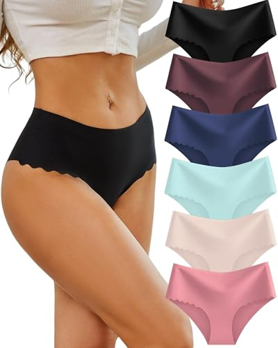 Sth Big Sömlösa trosor dam osynlig hög midja underkläder damunderkläder hipster bikini trosor set med 6 st