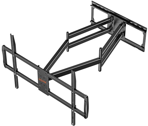 WHYFONE Supporto TV Parete da LED LCD 60 a 120 Pollici,Heavy-Duty XXL Staffa TV con Movimento Inclinabile ed Estendibile,Braccio TVs con Doppio Braccio Articolato Ultra Resistente 100kg VESA 900x600mm