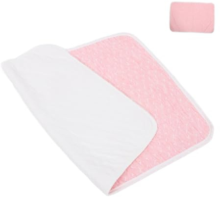 FRCOLOR Materassino P Rosa Traspirante e in Cotone Cambio Pannolino Lavabile in Lavatrice Morbido Antiscivolo per Ragazzo Ragazza, per Divano e Letto