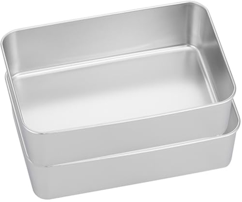 Mikikit Teglie da Forno in Acciaio 2 Pezzi 22X14X65 CM Teglie per Dolci Antiaderenti per Uso Domestico Stampi per Torta