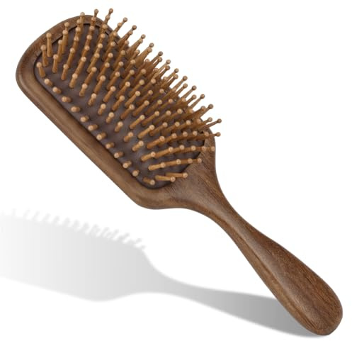 ALIIP Haarbürste Holz, Holzborsten Bürste Antistatische Paddelbürste für Frauen Männer, Natur Hair Brush für Massage Kopfhaut, Antistatisch Kamm 1Pcs