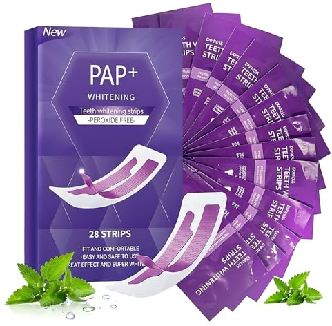 Tiras Blanqueadoras Dientes, 14 Pares Whitening Strips, Eficaz en 7 Días, sin Sensibilidad, Sabor Menta Profesional