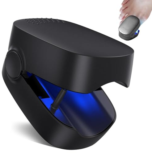 Dispositivo de Limpieza de Hongos en Uñas, Berrlly Dispositivo de Láser de Hongos Uñas 460nm Luz Azul Altamente Efectiva para Hongos en Las Uñas, Fácil de Usar en Casa, Personas Mayores(Negro)