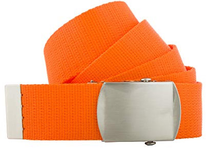 shenky Bandgürtel | 4cm Breite | Nylon Gürtel mit Gürtelschnalle | Herrengürtel | Canvas | Schnalle | Damengürtel | Koppelgürtel | Nylongürtel | Outdoor Militär | 150cm | Orange