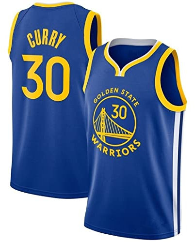 ZeYuKeJi Männer Jersey-NBA Jersey New Warriors Krieger # 30 Curry Mesh-Basketball Jersey Retro Gedenk Basketball Sleeveless T-Shirt (Color : Blue, Size : M)