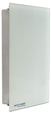 Rottner Schlüsselschrank Key Glass White, Magnetverschluss, Weiß, BxH 20x30 cm, 8 Haken, Befestigungsmaterial inkl.