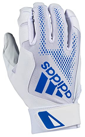 adidas Diamond King 3.0 Schlaghandschuh, Leder, Weiß/Königsblau, Größe M