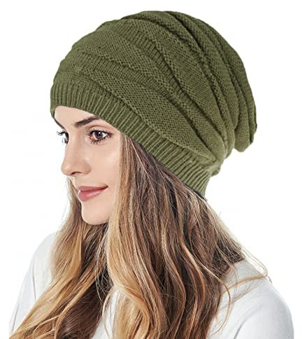 TuYines Damen Winter Beanie - Gefütterte Strickmütze Mit Innenfutter, Warme Grobstrick Mütze