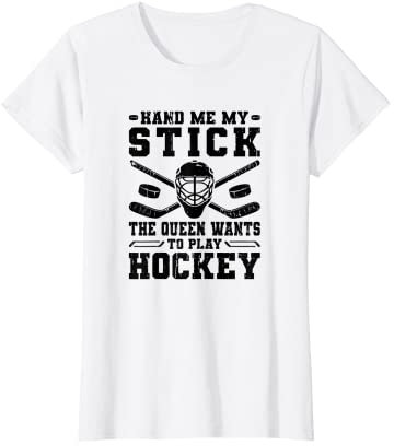 Eishockeyschläger Frauen Mädchen Hockey T-Shirt