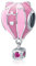 NINGAN 925 Sterling Silber rosa Heißluftballon Perlen Anhänger Rosa Edelstein Anhänger passend für Damen Armband