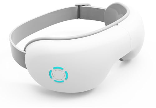 ZODRAMA Sleep Mask with Scalp Massager, Ideal for Heated Eye Massage Mask Music for Migraine, Eye Bags Relief and Sleep Enhancement for Women, Men, and Mom - Ready (A-white)