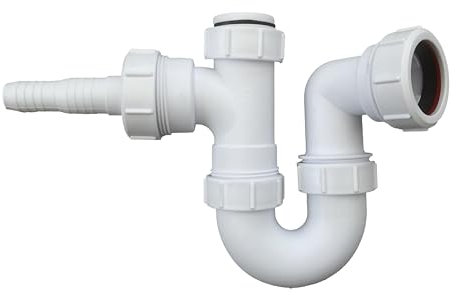 Multi-fit Sink Swivel P Trap with a Horizontal Nozzle 40mm (1.1/2), Complete with 75mm Water Seal, Compliant with BS EN 247-1:2002 Standard