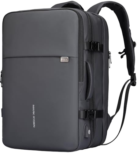 MARK RYDEN Travel Backpack for Men, 40L Airline Approved Carry on Backpack with USB Charging Port, 17.3 Inch Waterproof Business Laptop Backpack