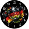 Fußball Deutschland Flagge Wanduhr aus Alu EM 2024 Design Sportlicher Look in Schwarz Rot Gold mit Ball-Motiv