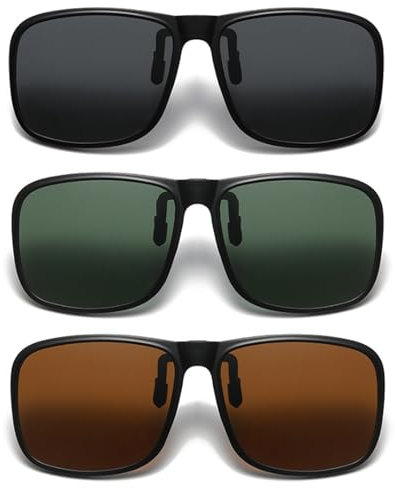 TYXHXTF 3Pcs Polarisierte Sonnenbrillen Clip für Brille, Aufsteck Sonnenbrille für Brillen Sonnenbrillen Aufsatz Brille, Sichern Sie sich Ihre sonnenbrillenaufsatz, Sonnenbrille Aufsatz Brillenträger