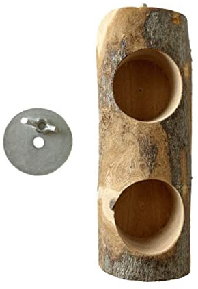 UPKOCH Comedero Colgante Diseño Simple y Fácil de Usar para Jaula de Pájaros Hecho de Madera Maciza Soporte para Loros para Alimentación de Aves