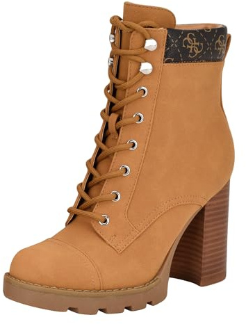 Guess Women's Nellsan Bootie, Medium Natural Logo 101, 5