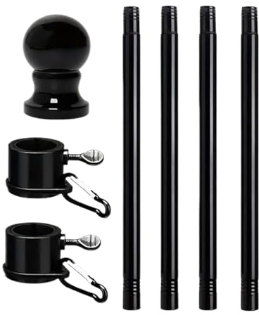 Juego de mástil de Bandera telescópica Resistente de Acero Inoxidable Giratorio para Patio, Suministros al Aire Libre para jardín, Playa, Remolque, Coche, camión, Motocicleta, Golf