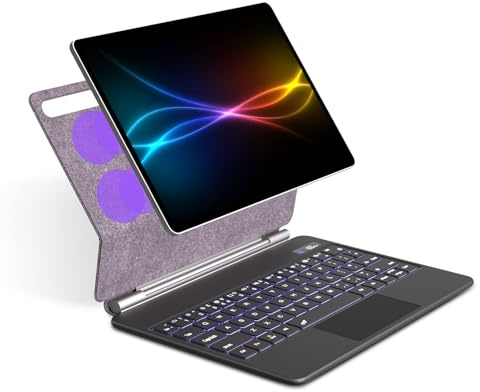 TECHGEAR Magnetic Keyboard Case for Samsung Galaxy Tab S10+, S9+, S9 FE+, S8+, S7+, S7 FE 12.4 – Floating Stand with Precision Trackpad, 7-Colour Backlight, UK QWERTY Layout
