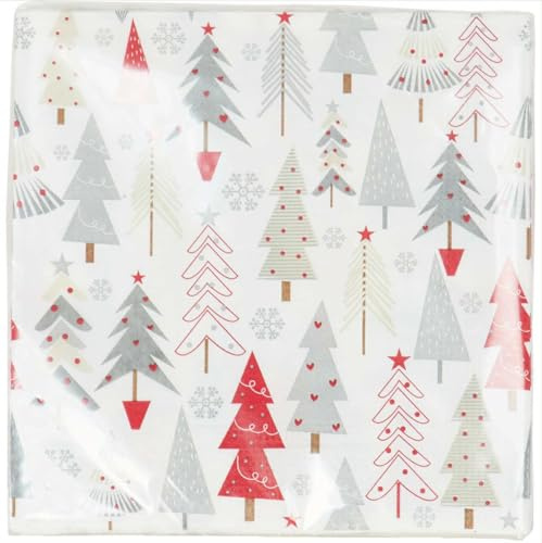 Christmas Tree Paper Napkins, 3-Ply, 33x33 cm, 20 Pack, Holiday Tableware Decorations for Festive Dining