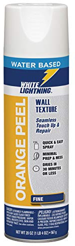 White Lightning W5A002500 Orange Peel Water-Based Wall Texture, Fine, Off-White, 20 oz.