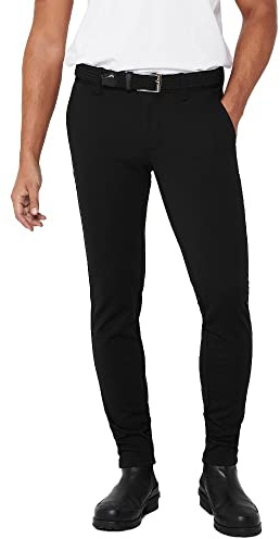 Only & Sons Herren Chino Hose ONSMARK - Slim Fit - Schwarz Grau Blau Grün, Größe:34W / 36L, Farbe:Black 22010209