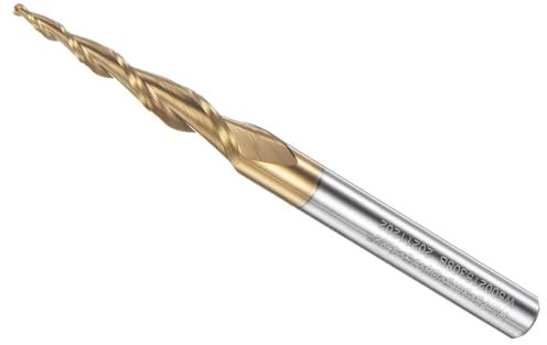 CoCud Fresa a Sfera Conica, Raggio 0,75mm Attacco 6mm Angolo 8,44 Gradi, Carburo Micrograna Rivestito in TiSiN Fresa 2 Taglienti per Acciaio Inossidabile Acciaio Temprato