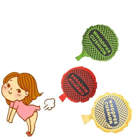3 Pack Whoopee Cushion Self Inflating forAdult,6 Whoopie Cushions Classic Practical Joke ,Funny Prank Gag Party Bag Fillers for Adult Christmas Party Favour Stocking Filler Joke Gifts