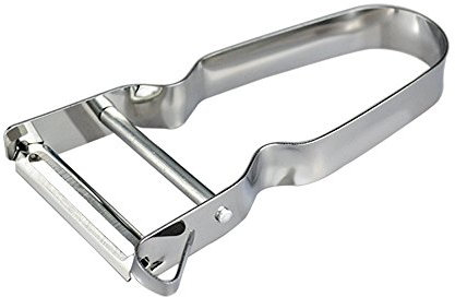 Changtai Éplucheur 2 en 1 en acier inoxydable avec coupe-julienne, lame pendulaire 11,3 x 6,7 cm, éplucheur de pommes de terre, légumes, accessoire de cuisine efficace pour gauchers et droitiers