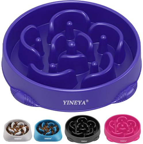 YINEYA 1 styck hundskålsset, 4 koppar anti-sling skål hund, labyrint anstänkskål hund hällskål katt, matskål och matskål anti-slabber för hundar och katter, hundtillbehör, stor