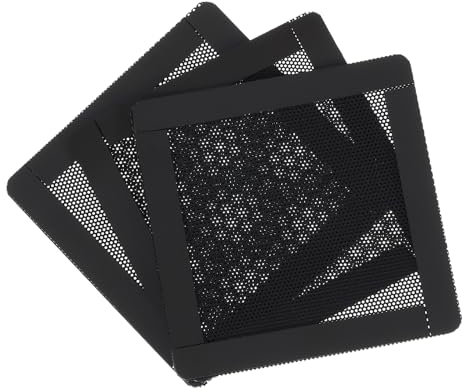sourcing map 3er-Set PC-Staubfilter, 90x90mm Magnetischer Rahmen PVC Computer Gehäuse Lüfterstaubschutzgitter für Computergehäuse Lautsprecher, Schwarz
