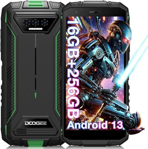 DOOGEE S41 MAX (2024) Móvil Resistente 16GB+256GB(TF 1TB), 5.5'' HD+ 6300mAh Android 13 Movil Todoterreno, Fotografía de 360º Cámara de 13MP Telefono Movil Doble 4G/GPS/Face ID/NFC Verde