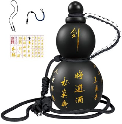 Générique 900 Ml Bouteille D'eau De Gourde Pot D'eau De Gourde De Style Rétro Chinois, Bouteille De Gourde De Grande Capacité, Pots D'eau De Voyage En Forme De Gourde Pour Salle De Sport