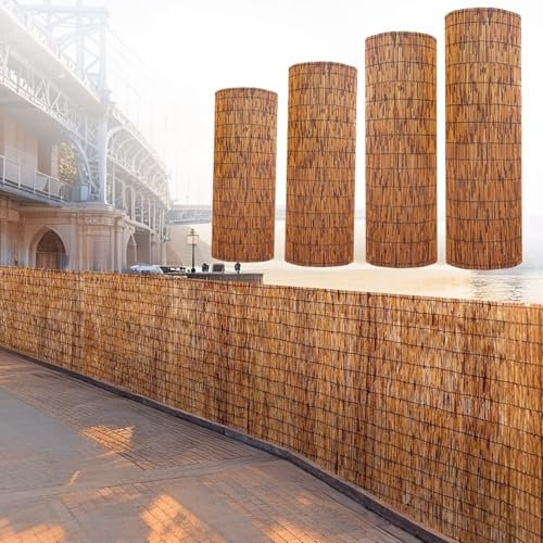 Canisse Bambou Écran De Confidentialité Décorative 80cm 90cm 100cm 110cm 120cm 130cm 140cm 150cm 160cm Hauteur Brise-Vue Clôture En Roseau Naturel Pour Jardin,Clôture D'intimité Balcon