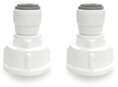 2 stycken vattenfilteradapter RO – 3/4 inre gängning till 3/8 vattenslang rak, vattenfilteranslutningsadapter, dubbel O-ringtätning, snabbkopplingsadapter