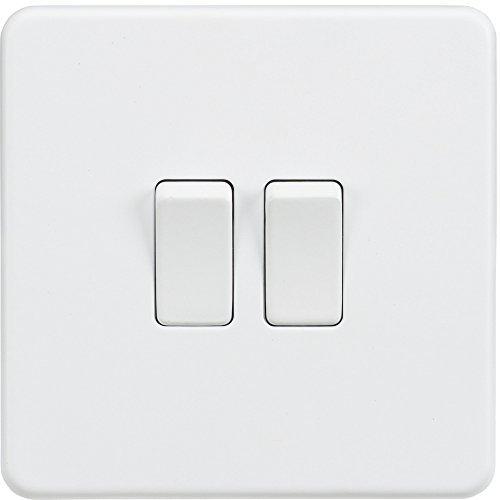 Knightsbridge SF3000MW Screwless 10A 2G 2 Way Switch-Matt White