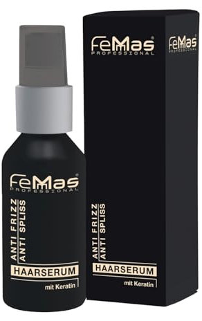 FemMas Haar-Serum Arganöl & Keratin 50ml I Anti-Frizz Behandlung von trockenem, sprödem & strapaziertem Haar I Haarkur gegen Spliss & Haarbruch I Keratin & Argan Treatment für Glanz & Geschmeidigkeit