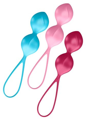 Satisfyer V Balls | Liebeskugeln | Beckenboden-Trainer für Frauen | Kegel Bälle 3er Set | Beckenbodentraining Spielzeug | Hochwertiges Silikon | Für intensiveren Sex | Sexspielzeug & Trainingskugeln