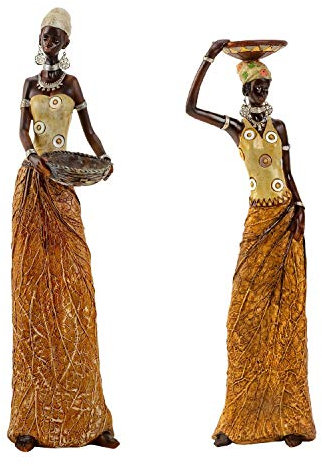 Geschenkestadl Große afrikanische Massai Frauen Figuren Afrika 35-40 cm (2 Stück)